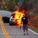 Tim Price, who was nearby, also tried extinguishing the fire. Photo: 129Photos.com